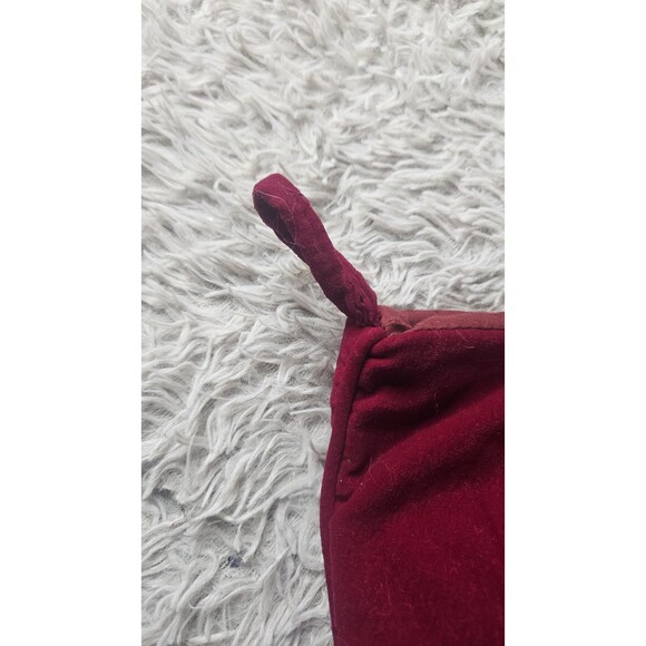 Vintage Large Needlepoint Christmas Stocking Wool Velvet Angel Harp Dove - Picture 10 of 10